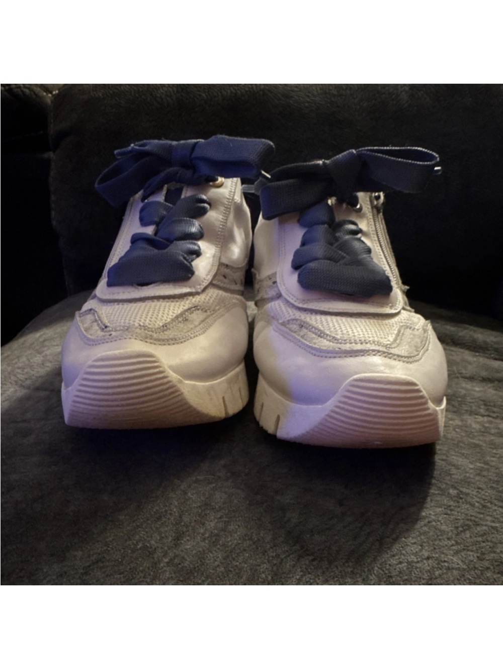 Ron White Blue/White/Grey Sneakers Zip up with Laces - Picture 5 of 6